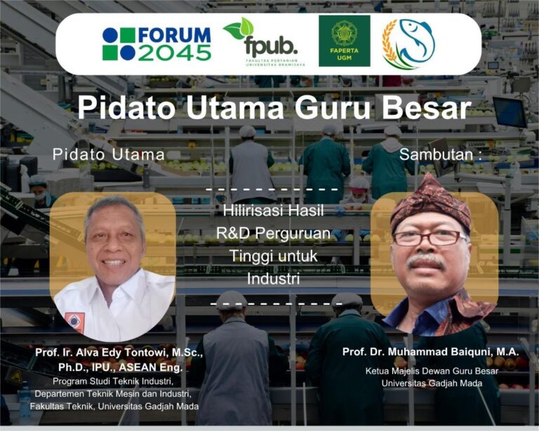 Forum 2045 Gelar Pidato Guru Besar: Prof. Alva Tontowi Paparkan Tantangan Hilirisasi Riset Perguruan Tinggi
