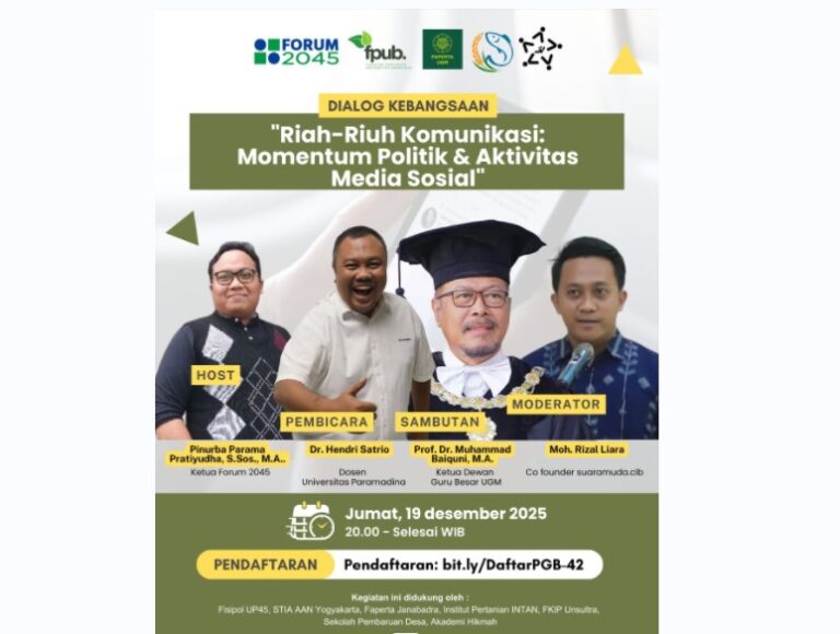 Forum 2045 Gelar Dialog Kebangsaan, Soroti “Riah-Riuh” Komunikasi Publik dan Penanganan Bencana