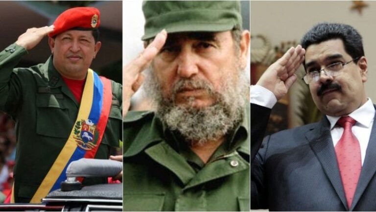 Hugo Chavez - Fidel Castro - Nicolas Maduro. Sumber: globovision.com